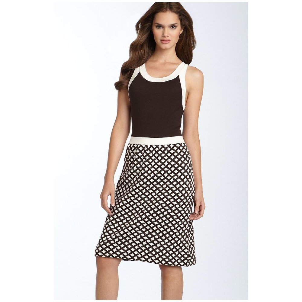 Kate Spade NY Bari Sweater Dress Brown & Cream